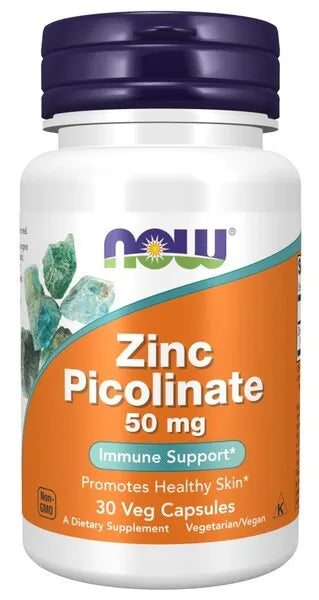 Zinc Picolinate 50mg - 30 vcaps - NOW Foods - Papildai
