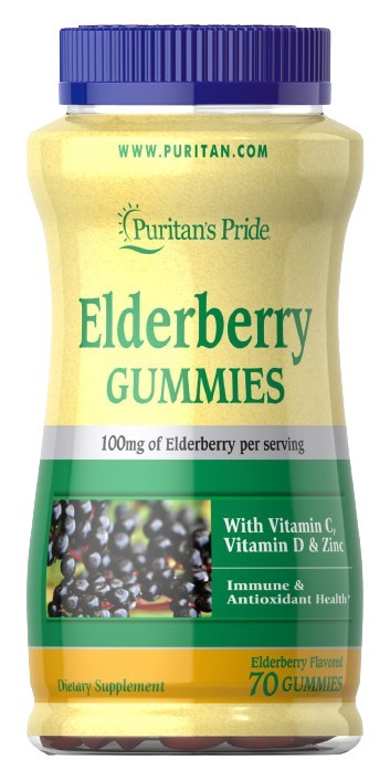 Elderberry Gummies with Vitamin C, D & Zinc - 70 gummies - Puritan's Pride - Vaistine1.lt - WestPharmacy.eu