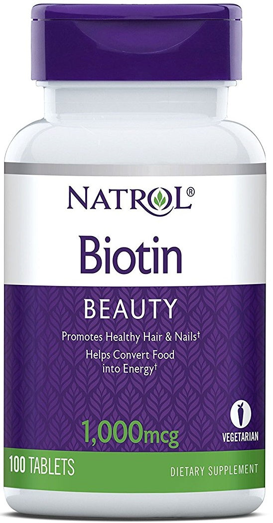 Biotin, 1000mcg - 100 tabs - Natrol - Vaistine1.lt - WestPharmacy.eu
