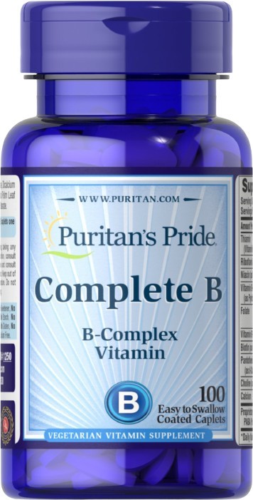 Vitamin B-Complex - 100 caplets - Puritan's Pride - Vaistine1.lt - WestPharmacy.eu