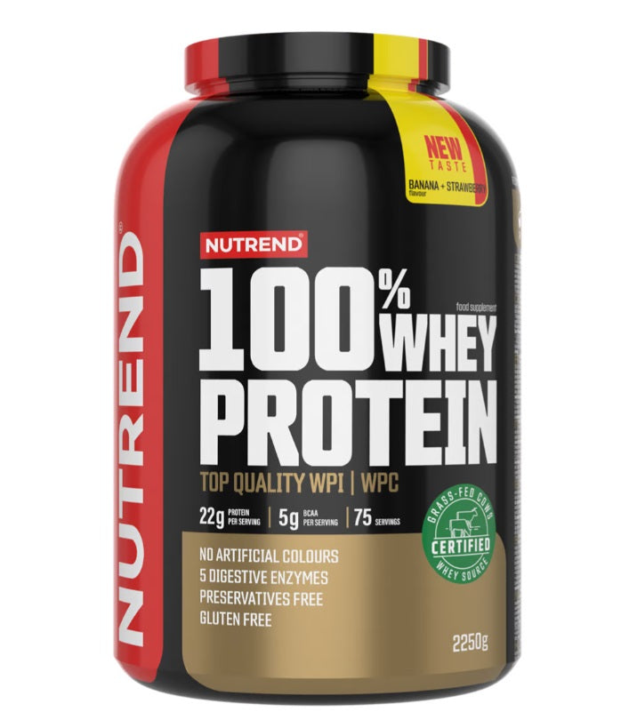 100% Whey Protein, Banana + Strawberry - 2250g - Nutrend