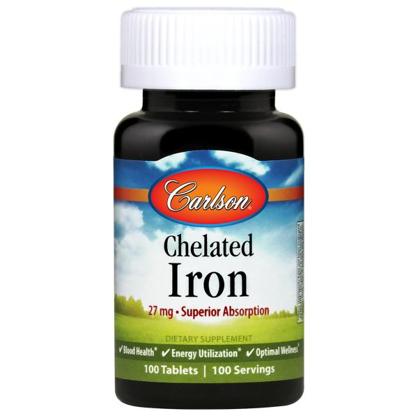 Chelated Iron, 27mg - 100 tablets - Carlson Labs - Vaistine1.lt - WestPharmacy.eu