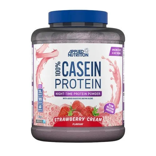 100% Casein Protein Strawberry Cream - 1800g - Applied Nutrition - Sporto papildai