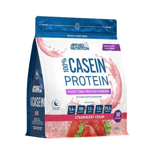 100% Casein Protein Strawberry Cream - 900g - Applied Nutrition - Sporto papildai