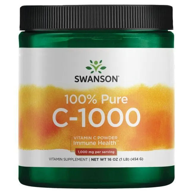 100% Pure C-1000 Vitamin C Powder - Imunitetui - 454 gr - Swanson - Papildai