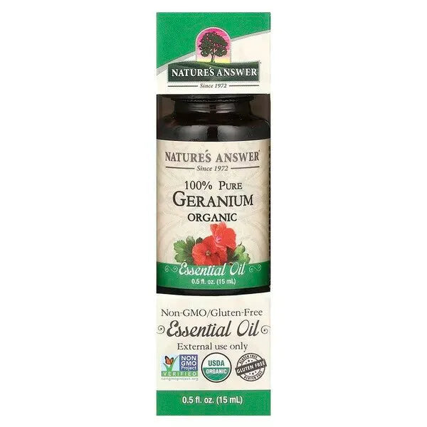 100% Pure Geranium Essential Oil - 15 ml - Nature’s Answer - Papildai