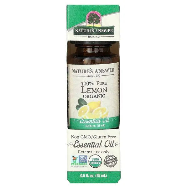 100% Pure Lemon Essential Oil - 15 ml - Nature’s Answer - Papildai