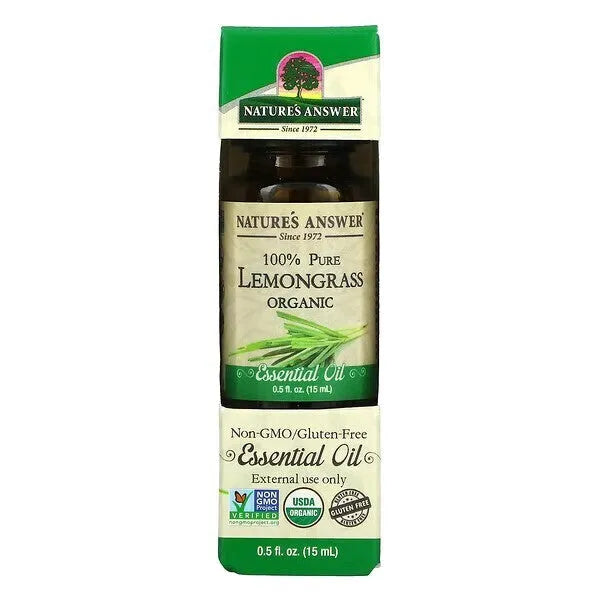 100% Pure Lemongrass Essential Oil - 15 ml - Nature’s Answer - Papildai