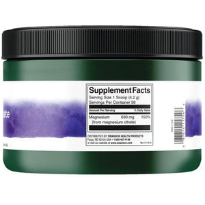 100% Pure Magnesium Citrate Powder - 244 gr. - Magnio citrato milteliai - Swanson - Papildai