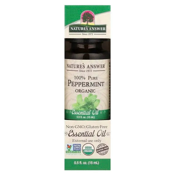 100% Pure Peppermint Essential Oil - 15 ml. - Nature’s Answer - Papildai