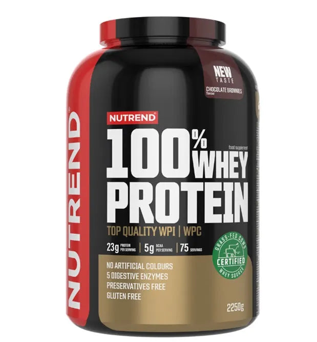 100% Whey Protein Chocolate Brownies - 2250g - Nutrend - Sporto papildai