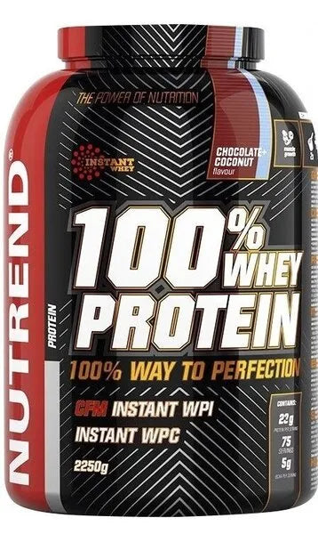 100% Whey Protein Chocolate Coconut - 2250g - Nutrend - Sporto papildai
