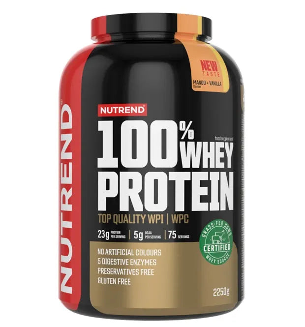 100% Whey Protein Mango + Vanilla - 2250g - Nutrend - Sporto papildai
