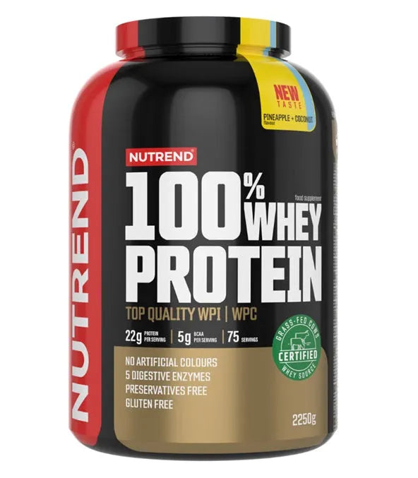 100% Whey Protein Pineapple + Coconut - 2250g - Nutrend - Sporto papildai