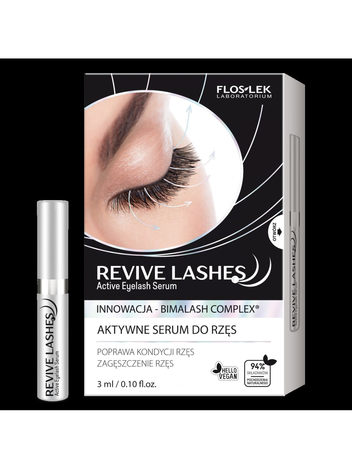 Floslek Revive Lashes Serum stimulating growth for eyelashes 3ml | Vaistine1.lt