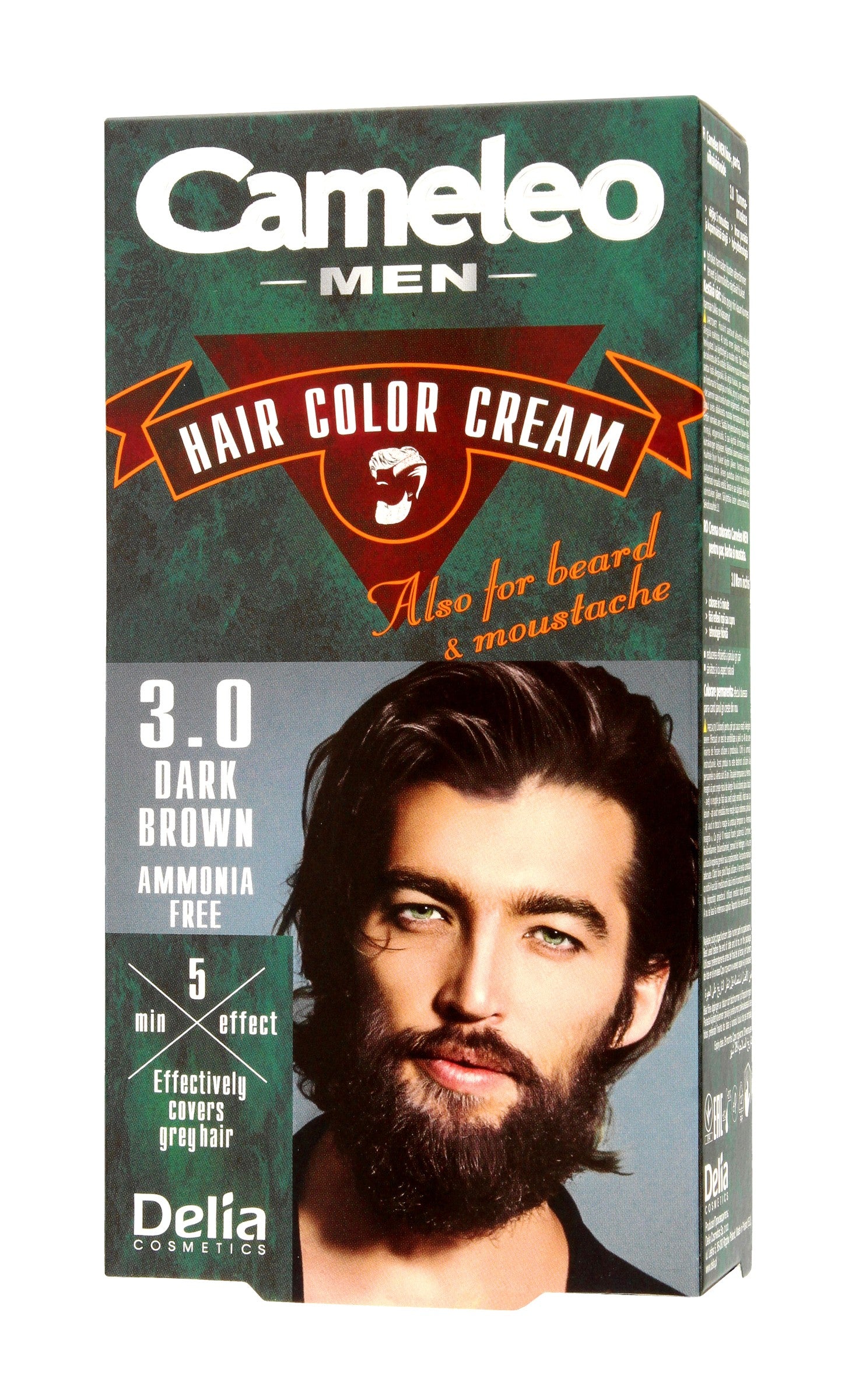 Delia Cosmetics Cameleo Men Coloring Cream for Hair, Beard and Moustache No. 3.0 Dark Brown 1pc. | Vaistine1.lt