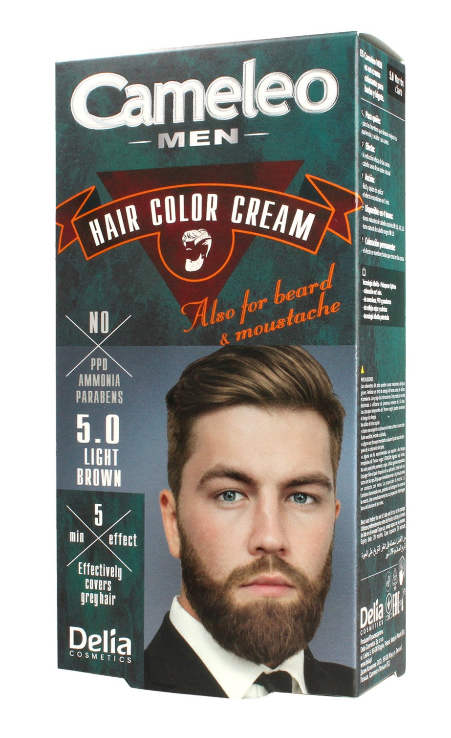 Delia Cosmetics Cameleo Men Coloring Cream for Hair, Beard and Moustache No. 5.0 Light Brown 1op. | Vaistine1.lt