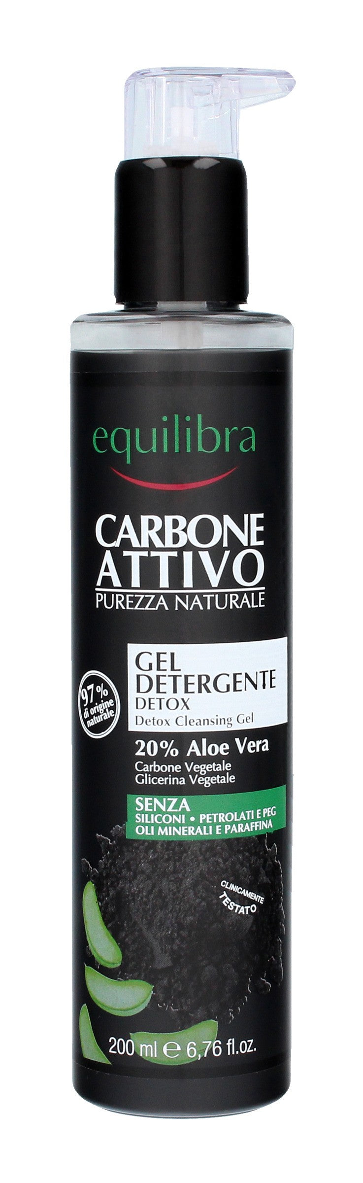 Equilibra Activated Charcoal Cleansing Face Gel with active charcoal 200ml | Vaistine1.lt