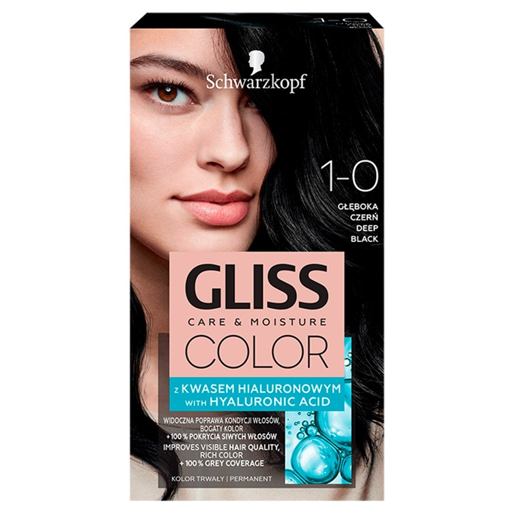 Schwarzkopf Gliss Color Coloring Cream No. 1-0 Deep Black 1pc. | Vaistine1.lt