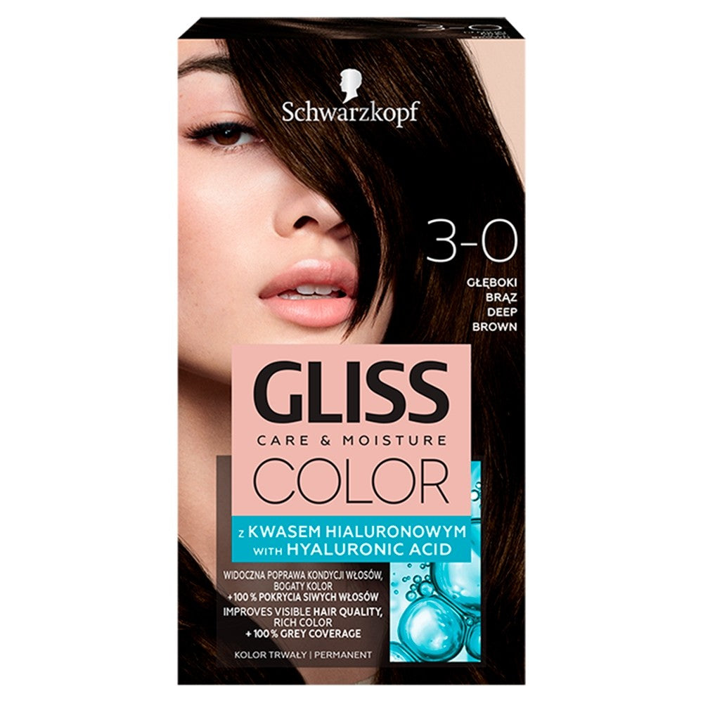 Schwarzkopf Gliss Color Coloring Cream No. 3-0 Deep Brown 1pc. | Vaistine1.lt