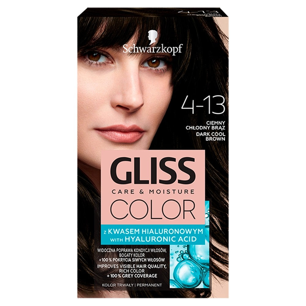 Schwarzkopf Gliss Color Coloring Cream No. 4-13 Dark Cool Brown 1pc. | Vaistine1.lt