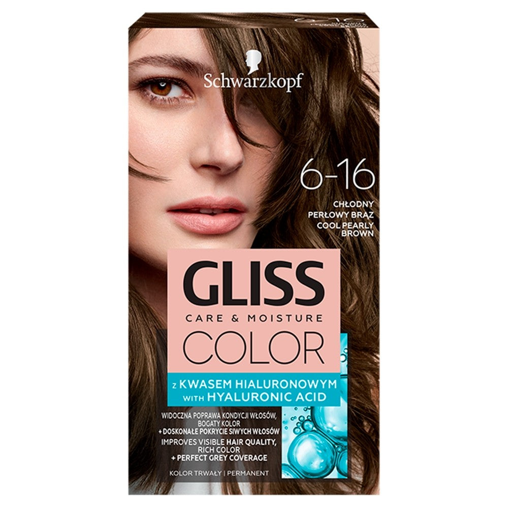 Schwarzkopf Gliss Color Coloring Cream No. 6-16 Cool Pearl Brown 1pc. | Vaistine1.lt