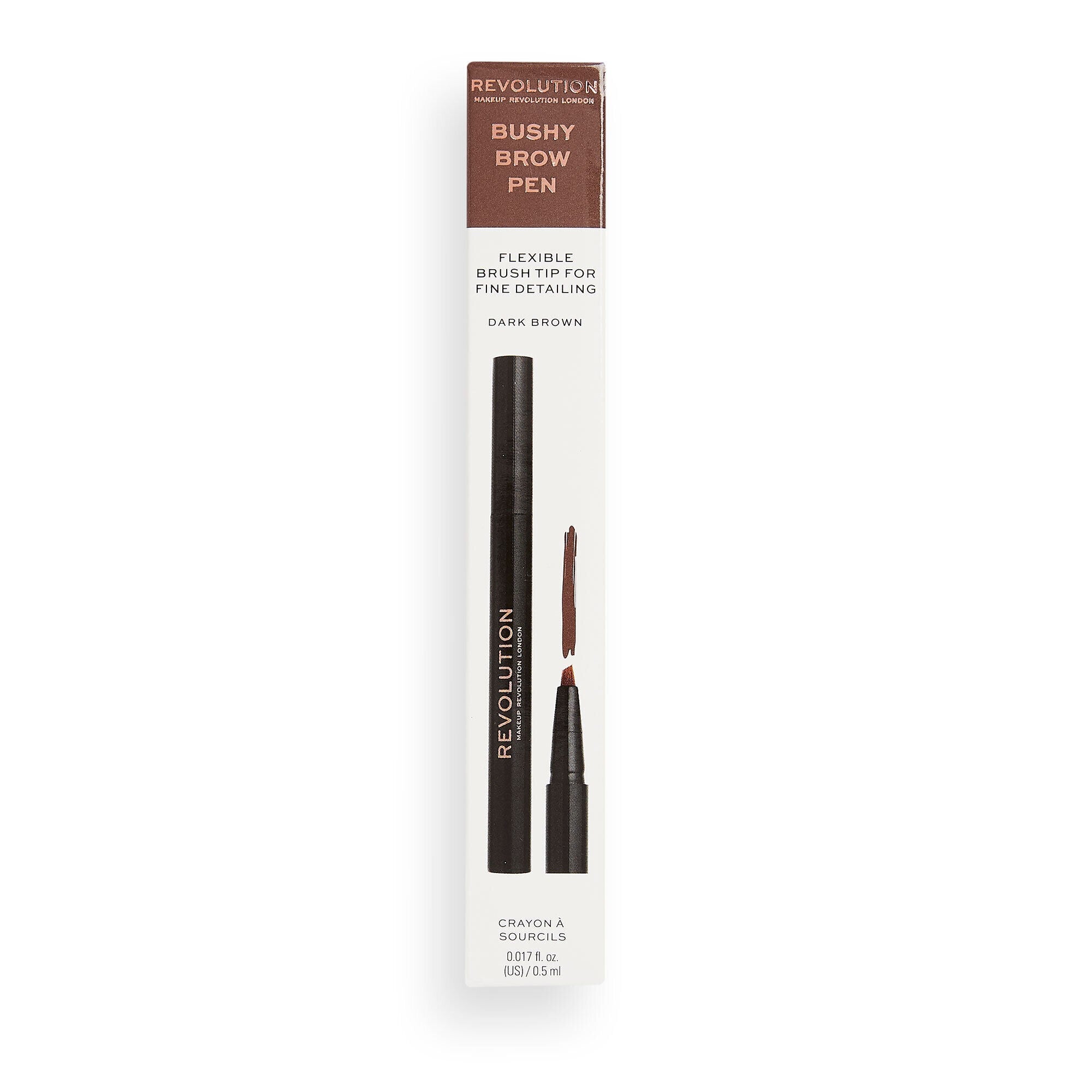 REVOLUTION Bushy Brow Pen Dark Brown 0,5ml | Vaistine1.lt