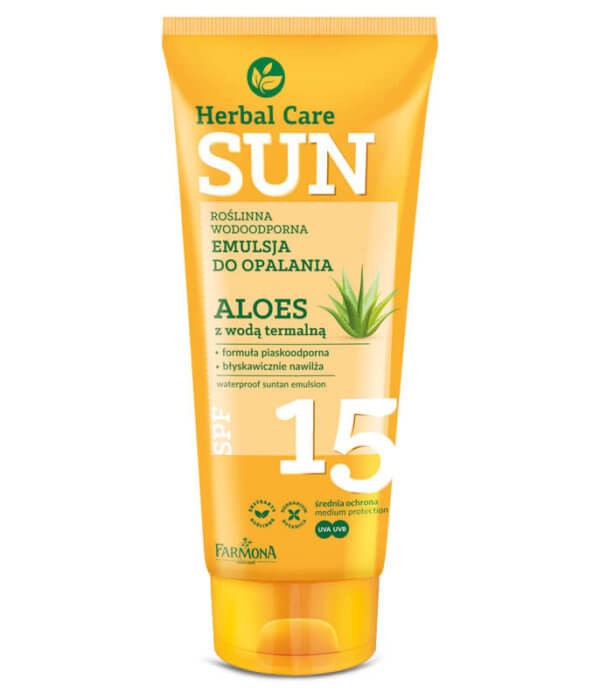 Farmona Herbal Care Sun Emulsion waterproof SPF15 Aloe with thermal water 150ml | Vaistine1.lt