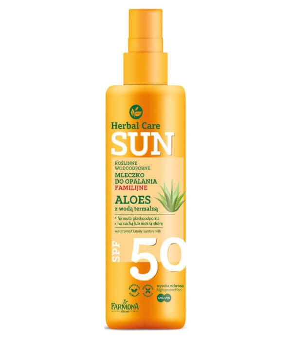 Farmona Herbal Care Sun Milk for Tanning Family SPF50 Aloe with Thermal Water 200ml | Vaistine1.lt