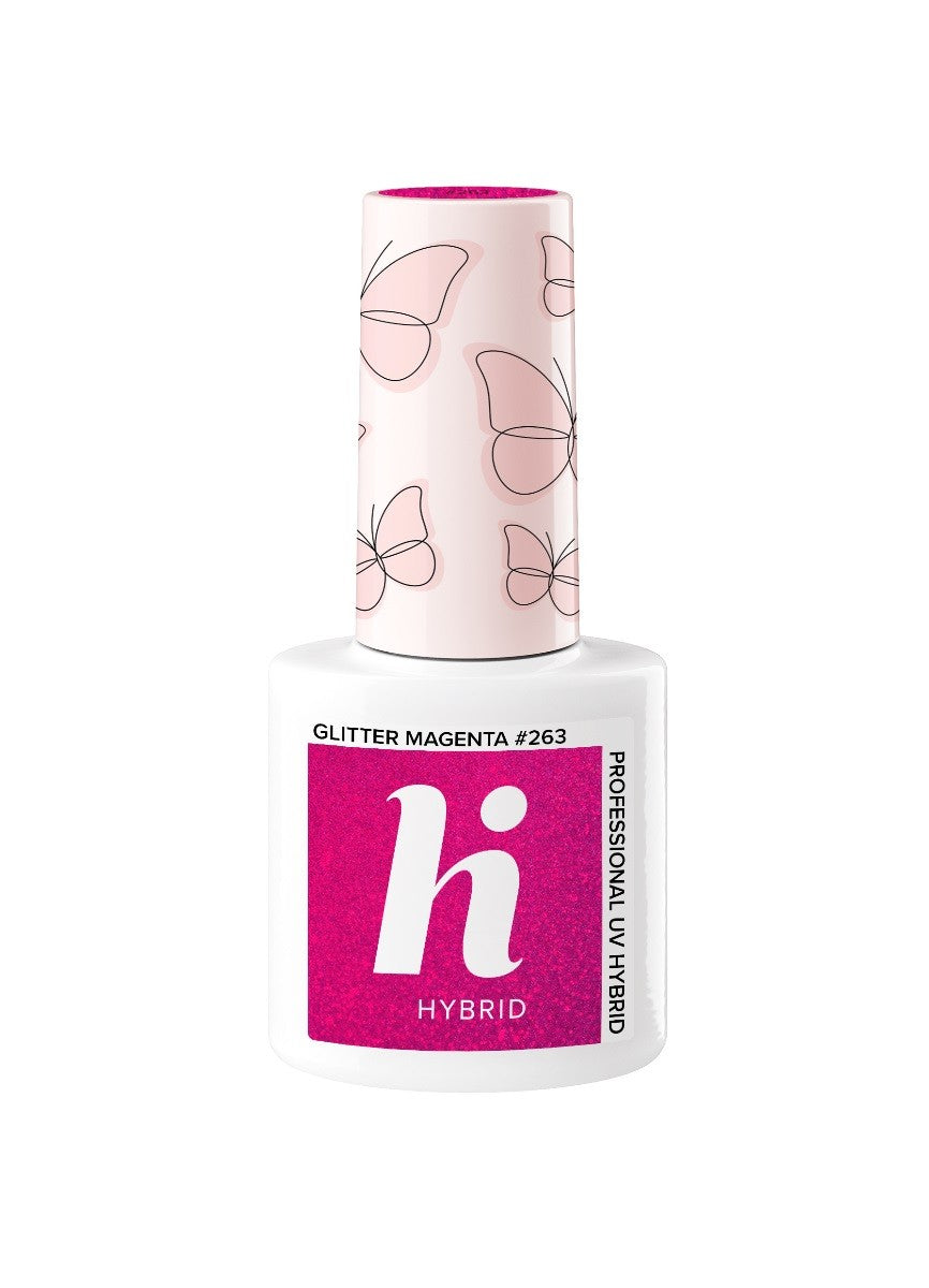 Hi Hybrid Hybrid Lacquer Butterfly #263 Glitter Magenta 5ml | Vaistine1.lt