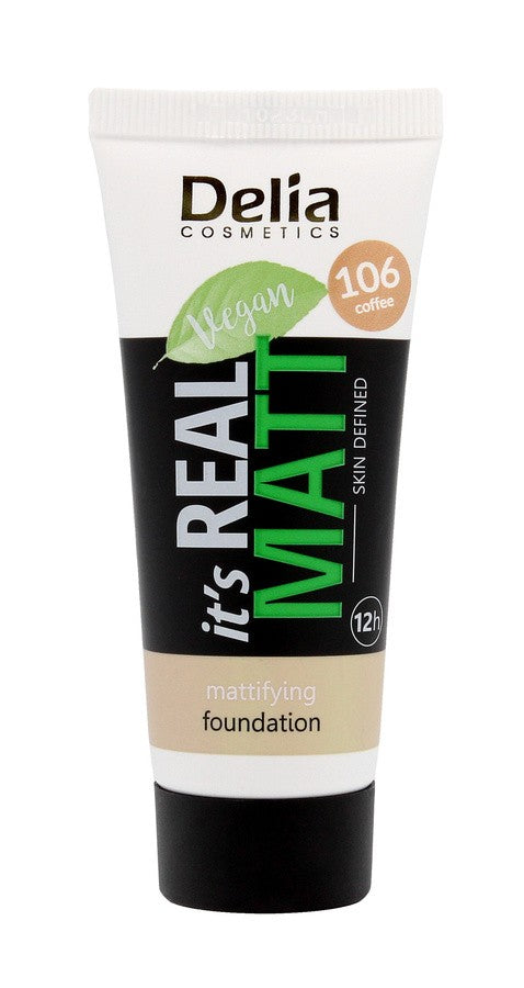 DELIA Real Matt 106 foundation coffee 30ml | Vaistine1.lt