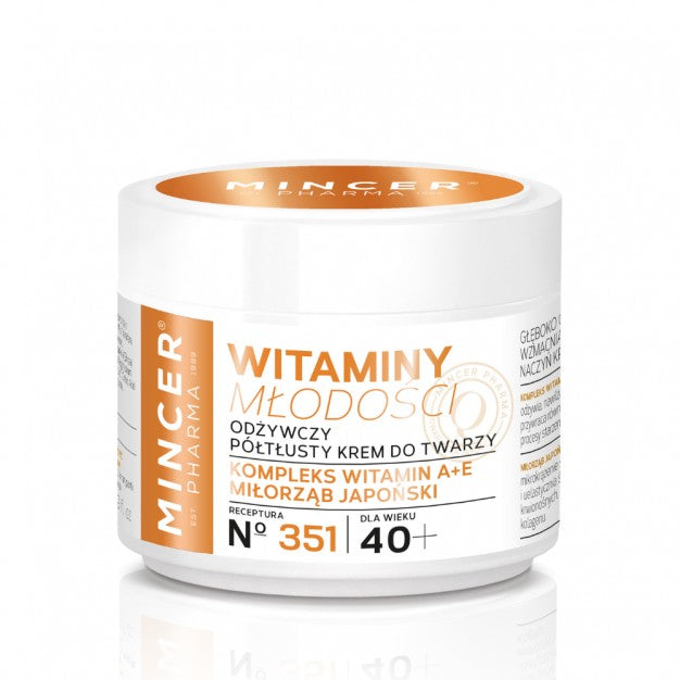 Mincer Pharma Youth Vitamins Nourishing Cream - semi-fat 40+ no. 351 50ml | Vaistine1.lt