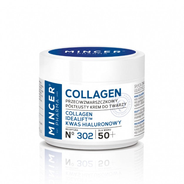 Mincer Pharma Collagen 50+ Semi-fat Anti-wrinkle Cream No. 302 50ml | Vaistine1.lt