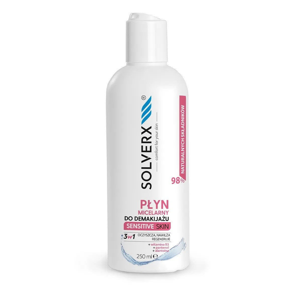 SOLVERX MICELLAR WATER 3IN1 FOR MAKEUP REMOVAL 250ML | Vaistine1.lt