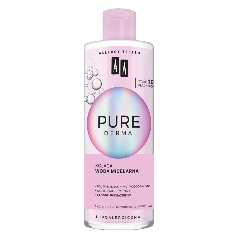 AA Pure Derma Soothing Micellar Water - dry, dehydrated, sensitive skin 400ml | Vaistine1.lt