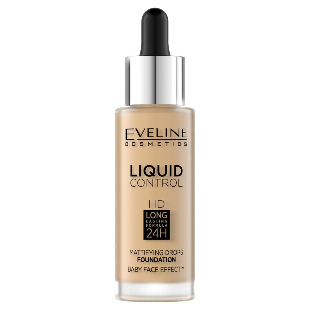 Eveline Liquid Control HD Foundation with dropper no. 016 vanilla beige 32ml | Vaistine1.lt