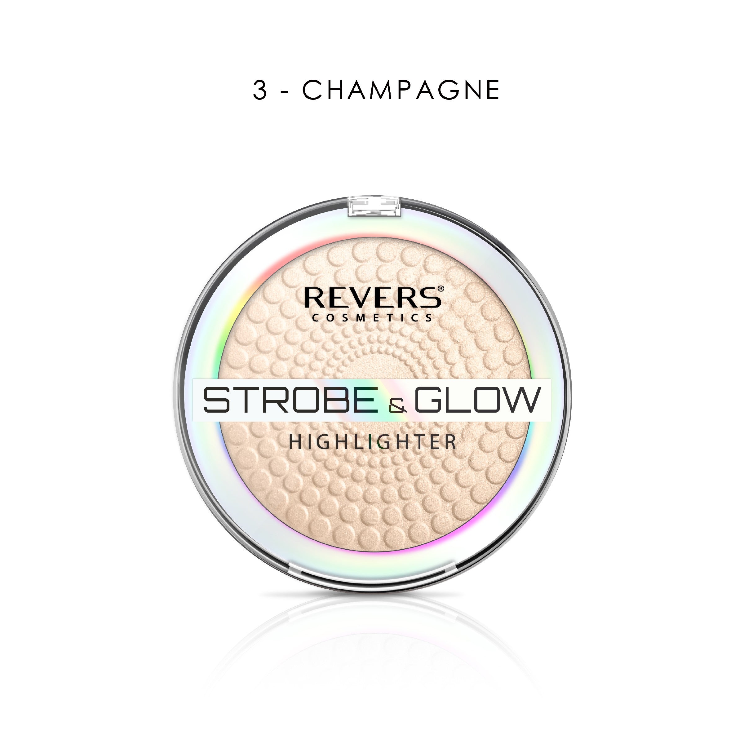 REVERS Illuminating Powder STROBE & GLOW HIGHLIGHTER 03 Champagne 8 g | Vaistine1.lt