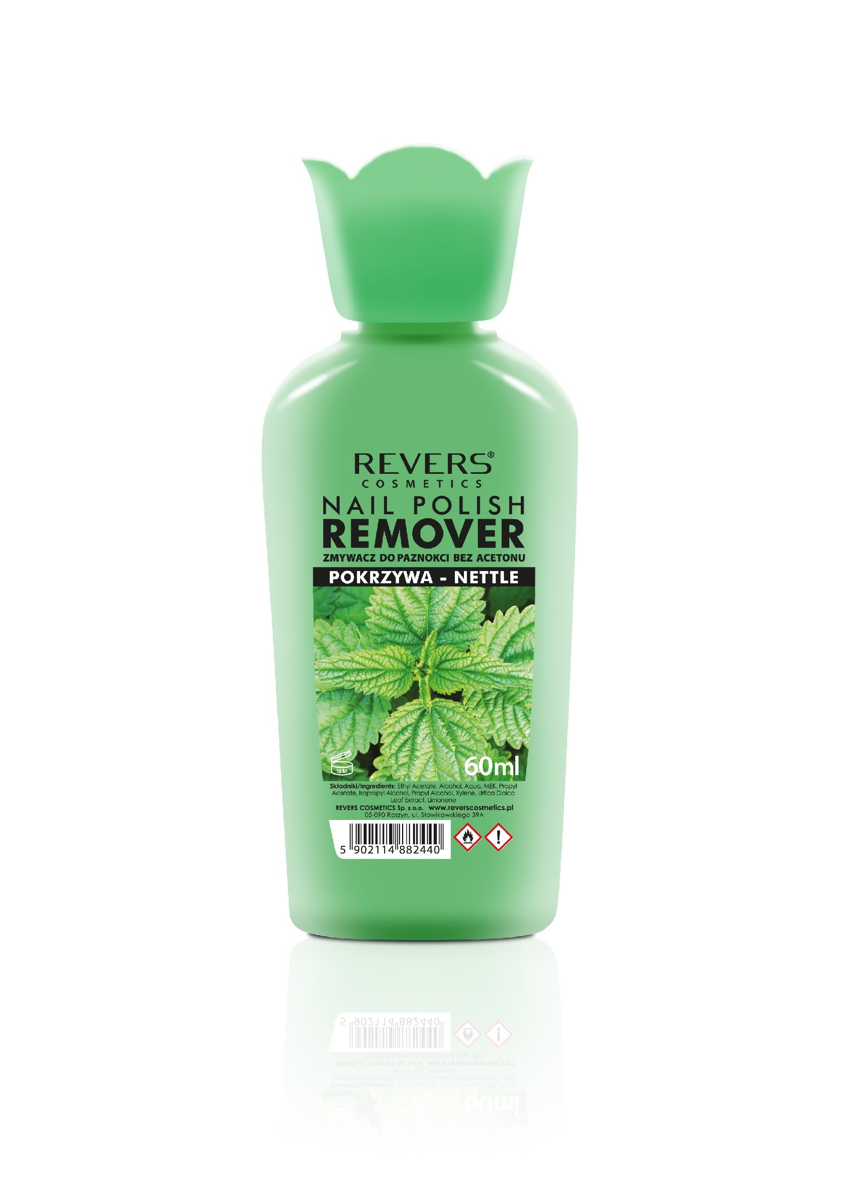 REVERS Acetone-free nail polish remover - Nettle 60ml | Vaistine1.lt