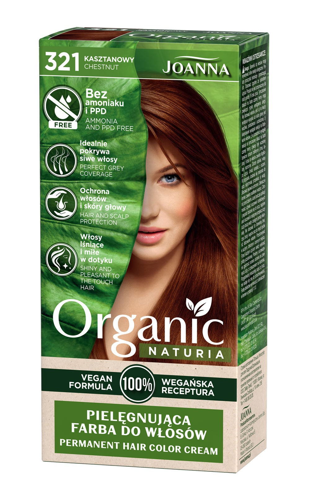 Joanna Naturia Organic Vegan Color no. 321 Chestnut 1 pc. | Vaistine1.lt