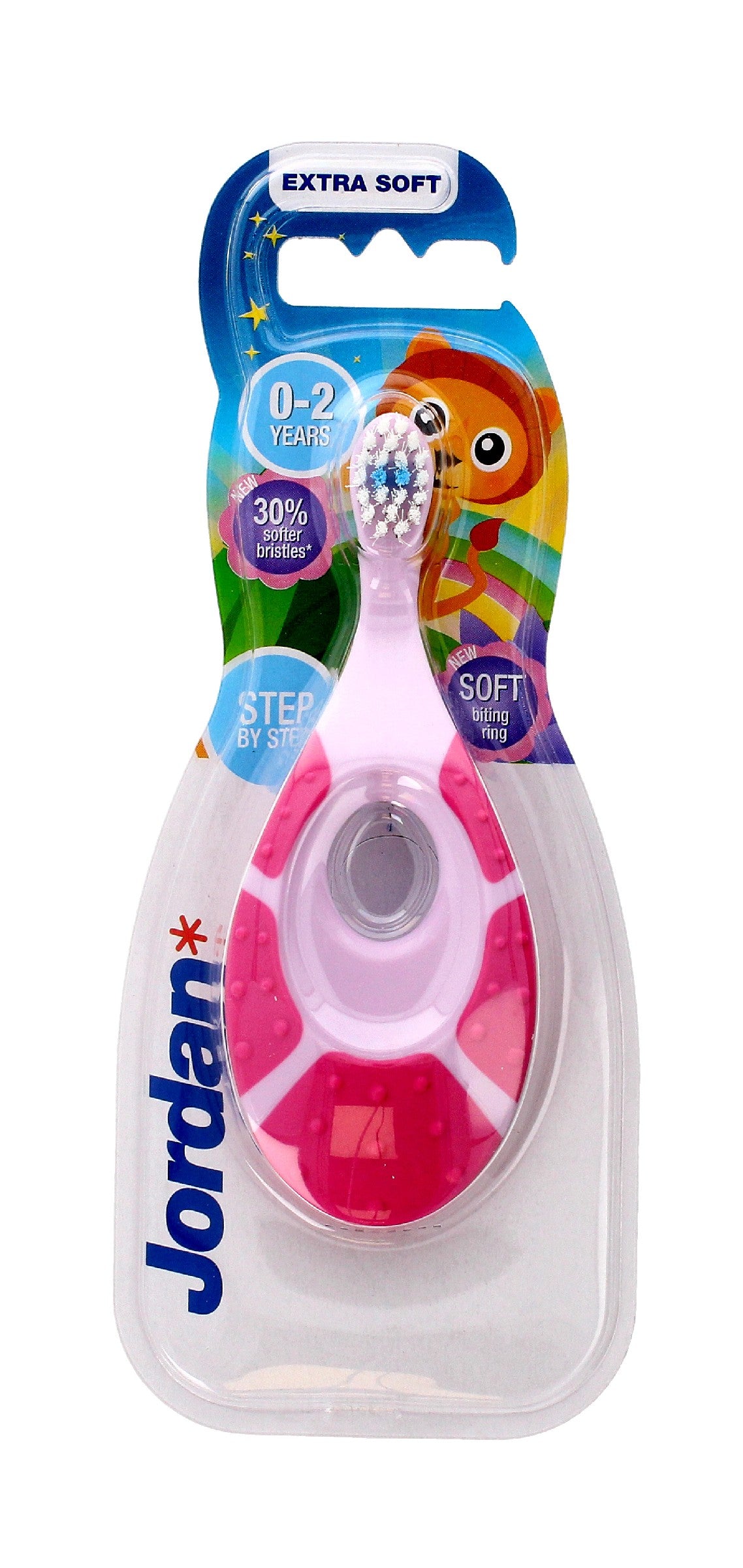 Jordan Children's Toothbrush Step by Step 0-2 Extra soft - mix of patterns | Vaistine1.lt