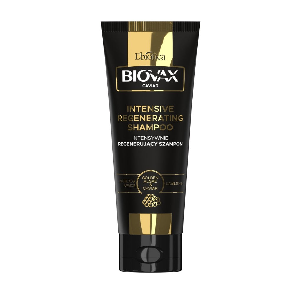 L'BIOTICA Biovax Glamour Caviar Hair Shampoo Intensively Regenerating - Golden Algae & Caviar 200ml | Vaistine1.lt