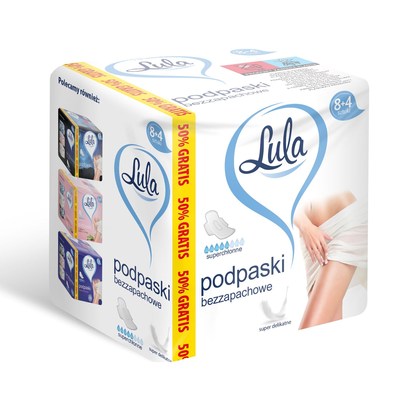 LULA Unscented sanitary pads - super delicate 1 pack - 12 pieces (8+4 free) | Vaistine1.lt