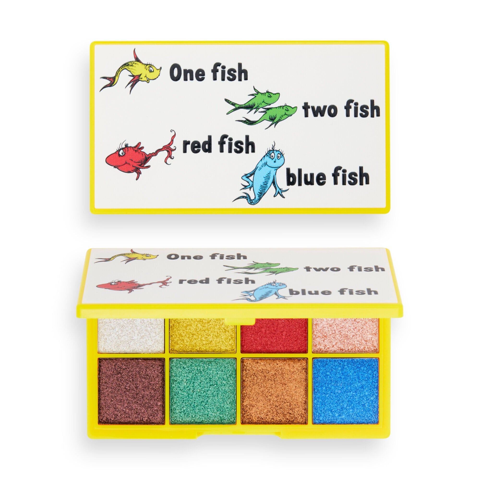 I Heart Revolution x Dr.Seuss Eyeshadow Palette (8) One Fish Two Fish Red Fish Blue Fish 1pc | Vaistine1.lt