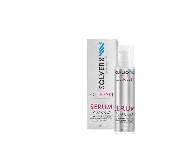 SOLVERX Age.Reset Eye Serum - Smoothing Wrinkles & Reducing Puffiness and Dark Circles 15ml | Vaistine1.lt