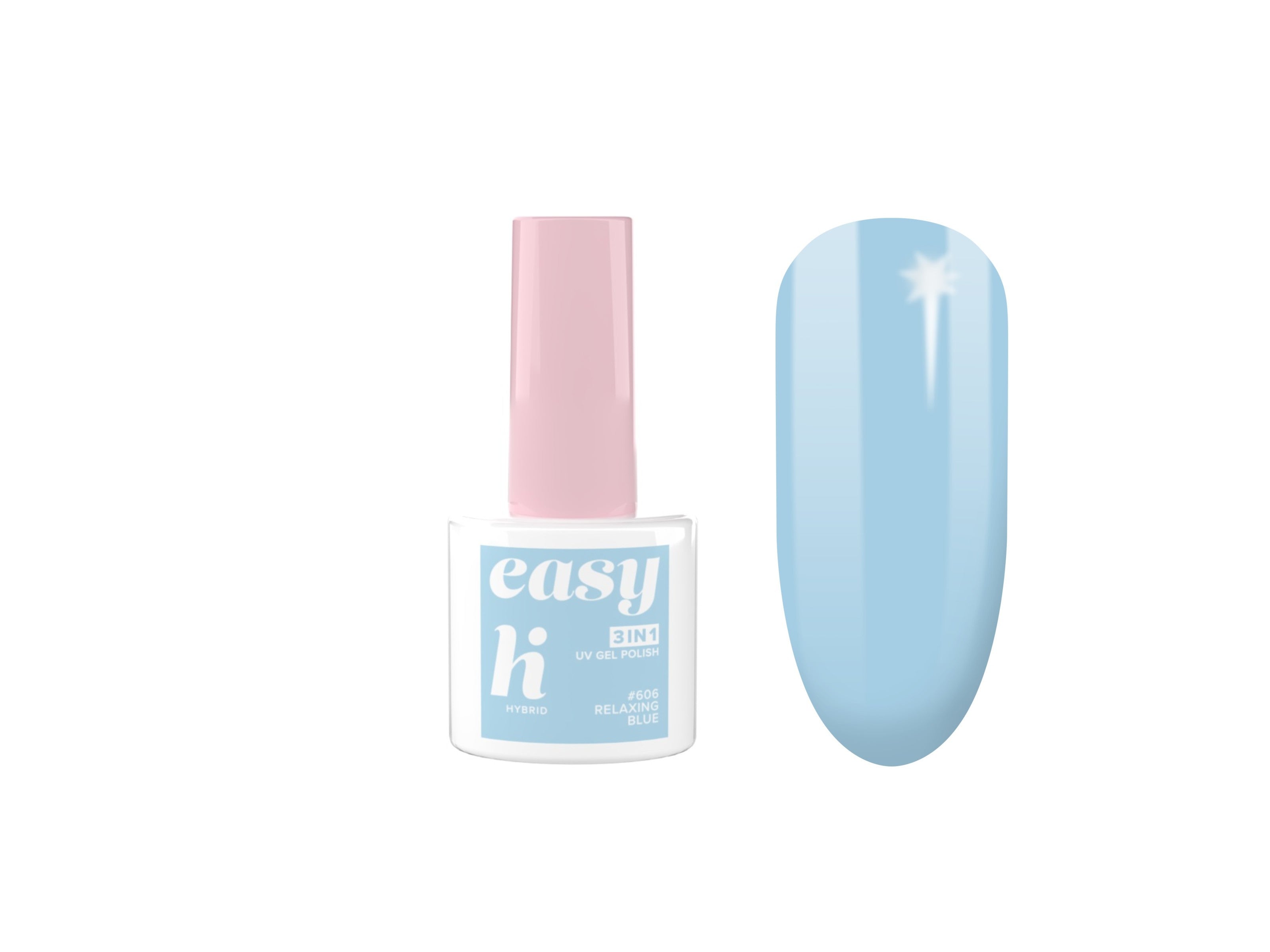 Hi Hybrid Hybrid Lacquer Easy 3in1 No. 606 Relaxing Blue 5ml | Vaistine1.lt