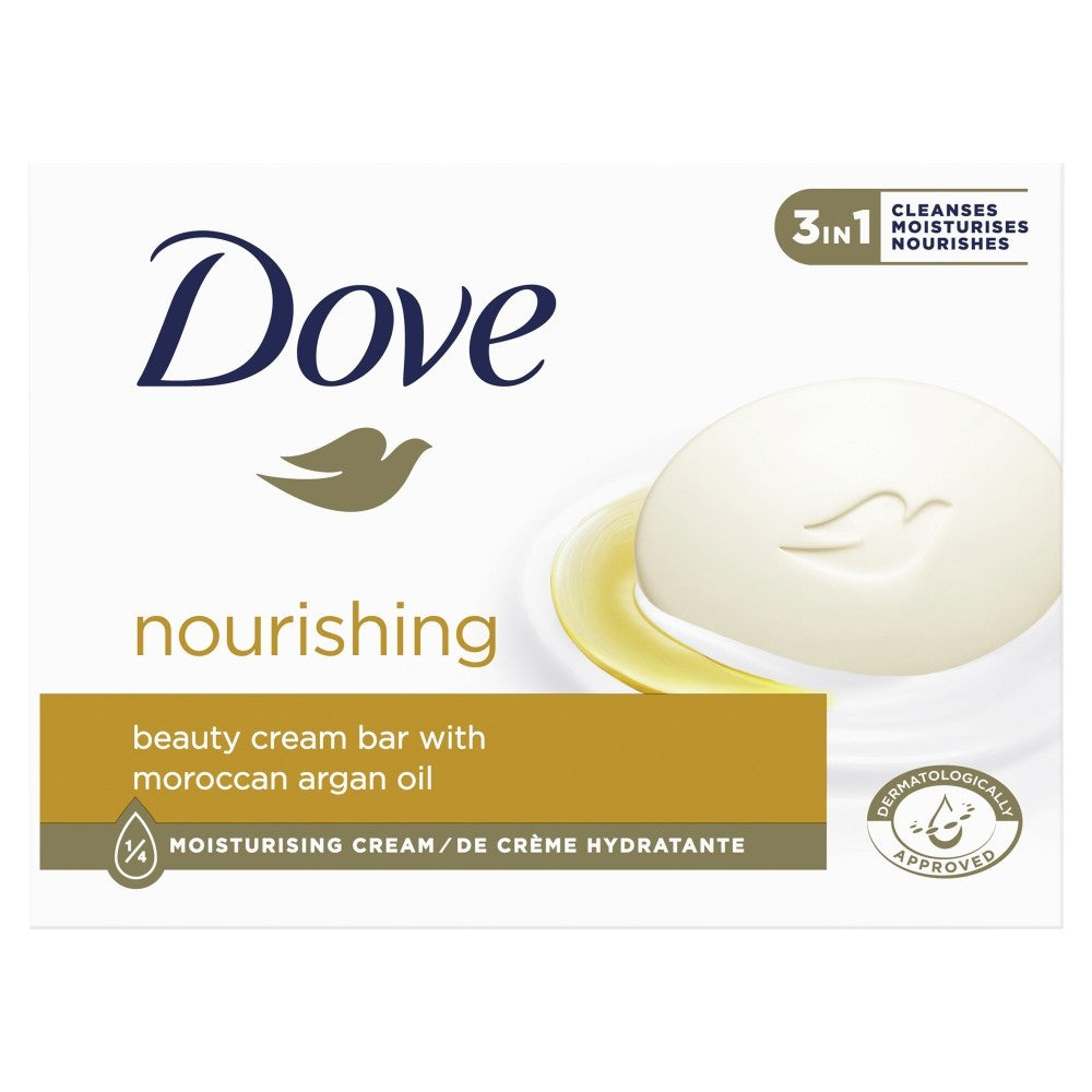 Dove Nourishing 3in1 Bar Soap - Moroccan Argan Oil 90g  - Vaistine1.lt | WestPharmacy.eu