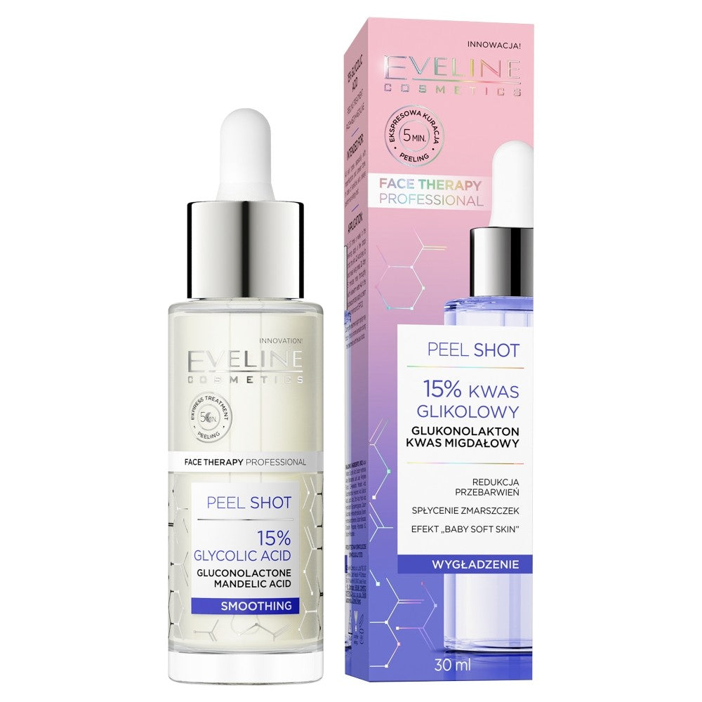 Eveline Face Therapy Professional Peel Shot Smoothing Treatment - 15% Glycolic Acid 30ml | Vaistine1.lt