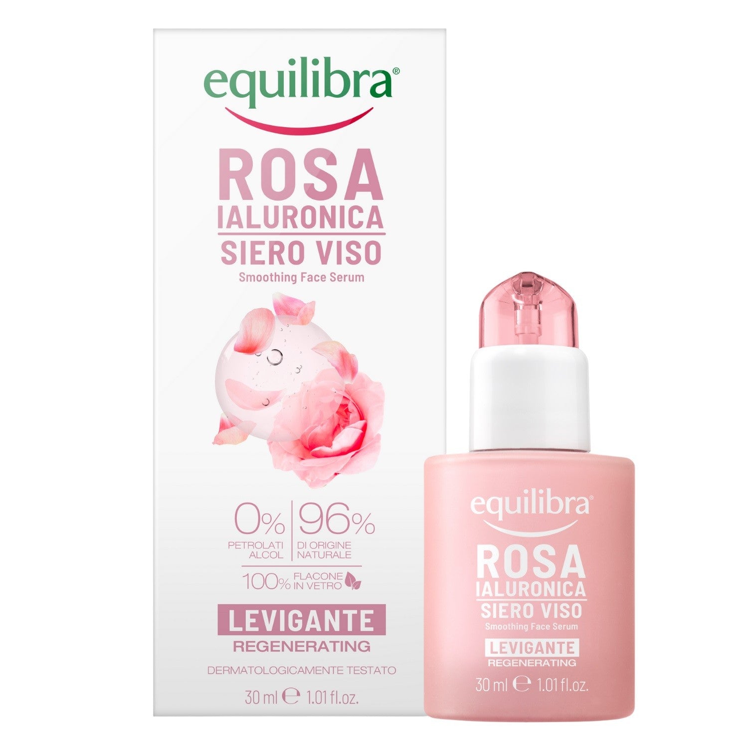 Equilibra Rosa Rose Smoothing Serum with Hyaluronic Acid 30ml | Vaistine1.lt