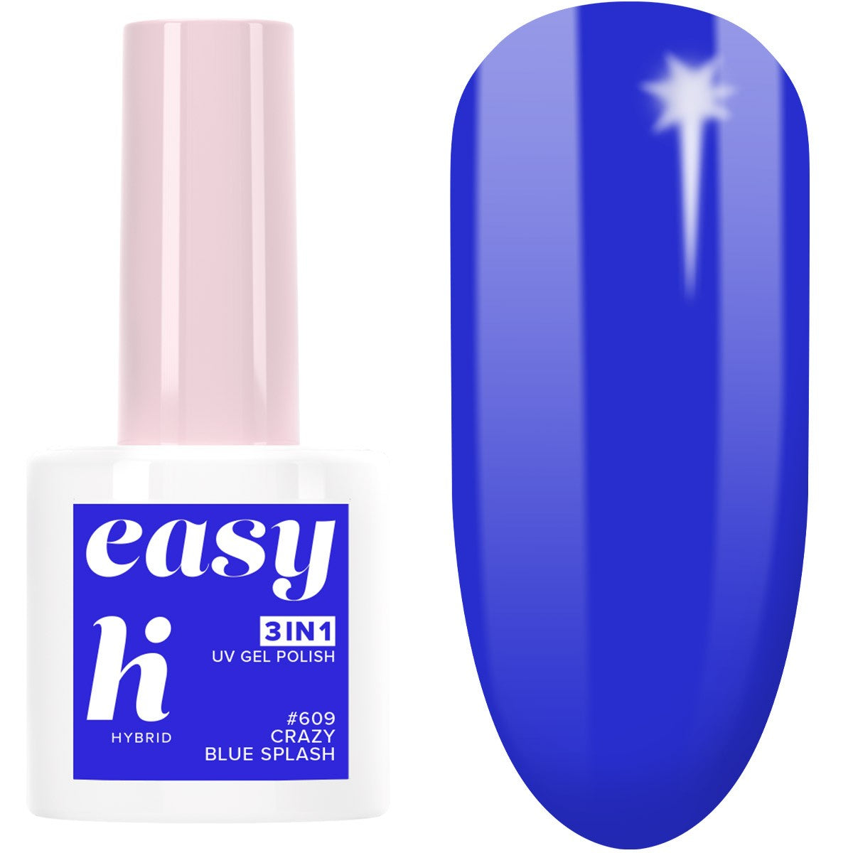 Hi Hybrid Hybrid Lacquer Easy 3in1 Lunapark #609 Crazy Blue Splash 5ml | Vaistine1.lt