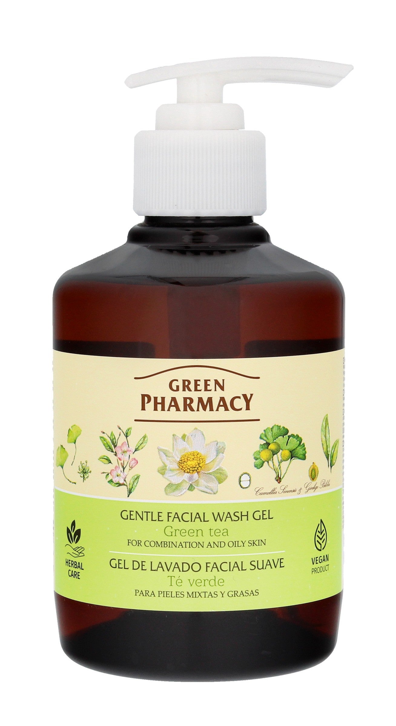 Green Pharmacy Face Wash Gel with Green Tea - for combination and oily skin 270ml | Vaistine1.lt